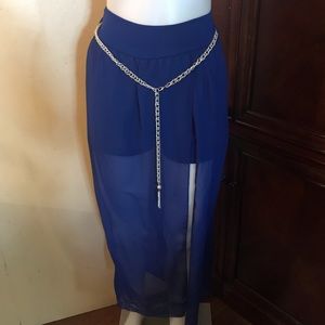 🆕 Fashion Magazine Blue Skort with Long Tulle-S